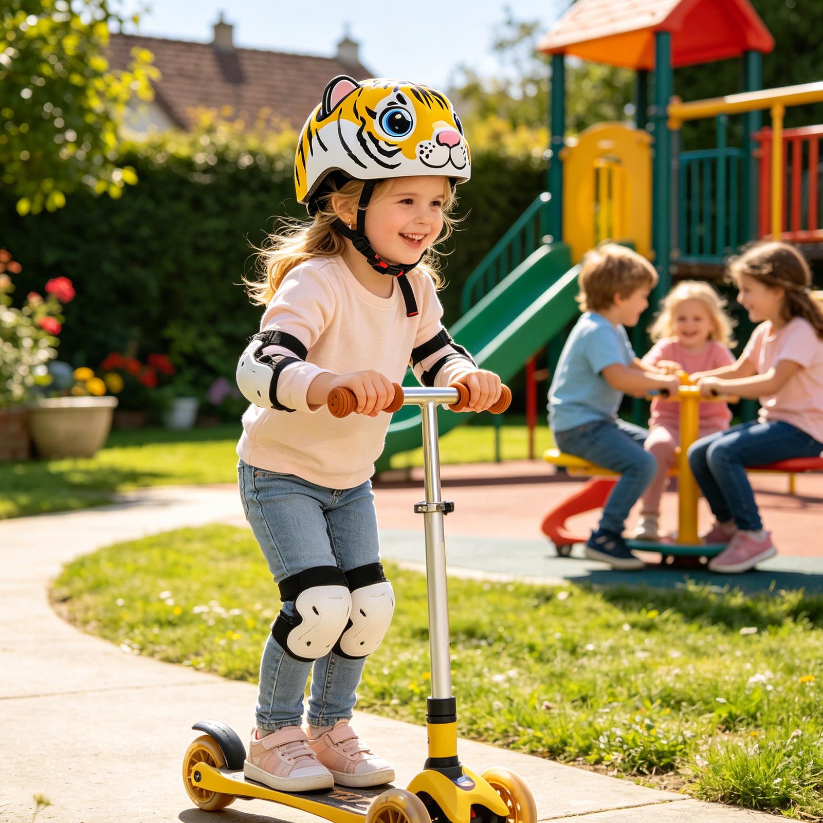 Commute Cycling Helmet - Çocuklar için kaplan desenli ayarlanabilir güvenlik