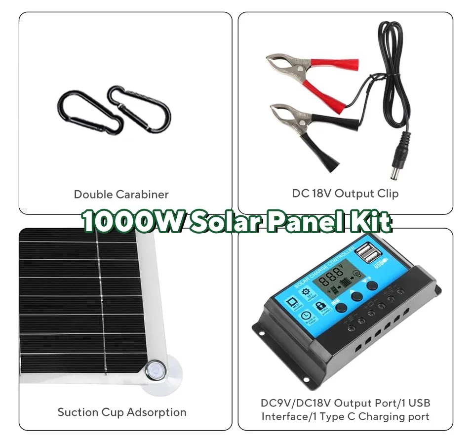 1000W Güneş Paneli Kiti, 12V G - Usb Charger Dynamo incelemesi ve fiyatı